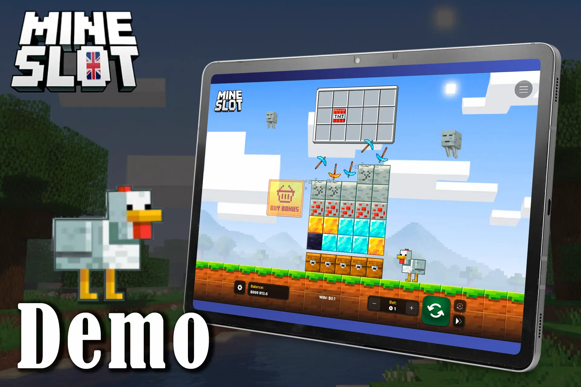 You can play Mine Slot for free right in your browser.